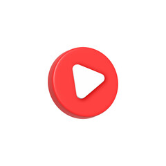 Poster - play video button icon 3d style red color