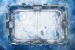Top view of hockey rink. Icy sport playing game territory. Generate ai