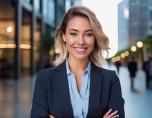 Portrait Of A Young Businesswoman Smiling ,ai Generated