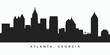Atlanta skyline silhouette horizontal banner. Georgia cityscape in vector format