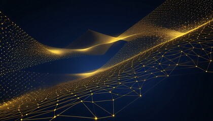 Fototapete - The Fabric of Data: Abstract Connection Mesh