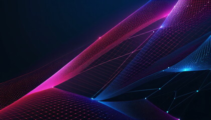 Poster - Visualizing Data Speed: Abstract Neon Waves and Lights