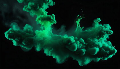 Poster - Colorful Enigma: Dark Green Contrast Vapor