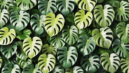Poster - Summer Minimalism: Philodendron Tropical Leaves