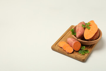 Wall Mural - Sweet potato, concept of healthy food, vegetables