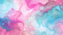Watercolor Stains Multicolor Seamless Background Texture Marble. Generative AI.