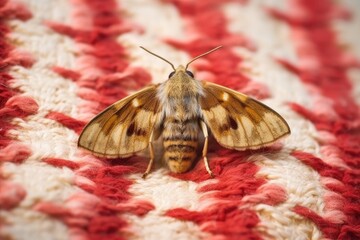 Wall Mural - moth nestled on a woolen garment