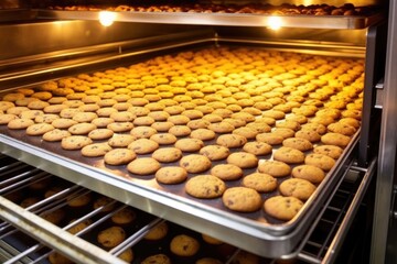 Poster - large scale oven baking hundreds of cookies automatically