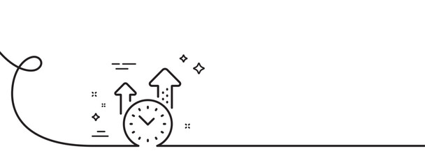 Poster - time management line icon. continuous one line with curl. clock sign. watch symbol. time management 