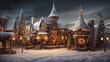 Christmas concept village from the land of fairy tales
