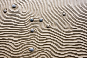 Canvas Print - patterns on sand in a zen garden