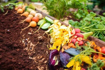 Wall Mural - close-up of composting organic waste in a heap