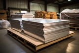 Fototapeta  - stack of aluminum sheets ready for shipping