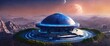 Futuristischer Palast auf einem Alien Planeten