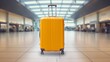 © Daniel - Orange piece of luggage sitting on tiled floor in airport terminal