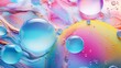 AI generated illustration of a vibrant and captivating closeup of multicolored bubbles