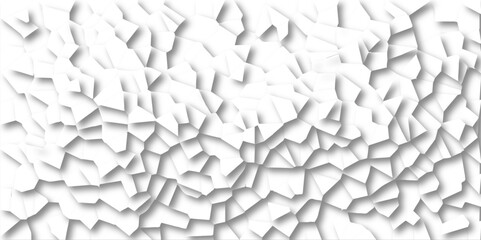 Abstract white paper cut shadows background realistic crumpled paper decoration textured with multi layers.Broken tiles mosaic seamless pattern.white gravel texture wallpaper. vector illustration.