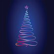 Abstract christmas tree on blue background