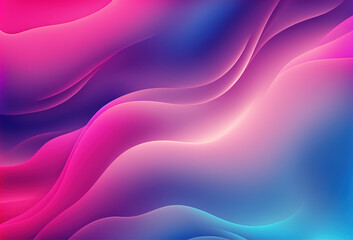 Wall Mural - Neon wave. Color gradient background. Defocused bright pink blue glowing curl curve layers texture graphic design abstract art illustration.