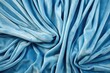 baby blue velvet crinkled fabric close-up