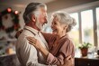 Elderly Couple Dancing with Joy in Their Home