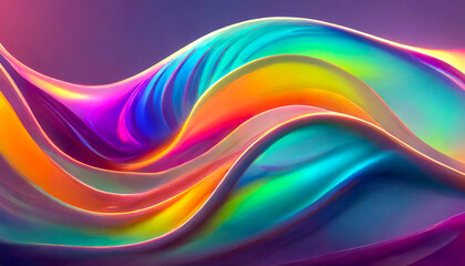 Wall Mural - abstract rainbow color background with lines and waves