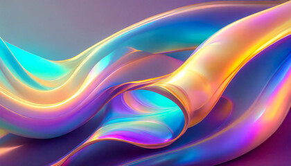 Wall Mural - abstract colorful background with lines and waves