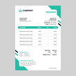  Invoice design template - bookkeeping services green and white vector