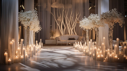 Beautiful modern wedding decoration setting