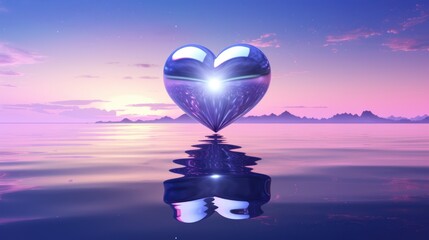 Wall Mural - galaxy cosmic heart background. bright stars night sky, romantic magic night, love and valentine’s d