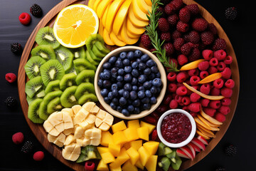 Wall Mural - colorful healthy delicious fruit platter