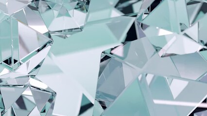 Poster - Stylish background with a polygonal crystal form. A 3D abstraction of a geometric jewelry surface. Scenes with diamond reflection crystals in the background.