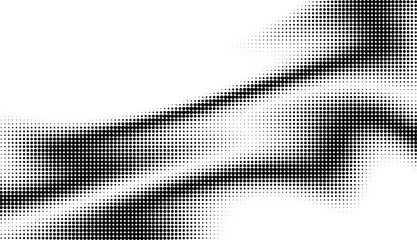 Poster - Monochrome gradient halftone dots background. Vector illustration. Big wave