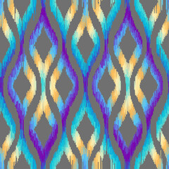 Aufkleber - Seamless striped pattern in Aztec style. Folk embroidery.. Aztec ikat style. Seamless vector image. Thin lines