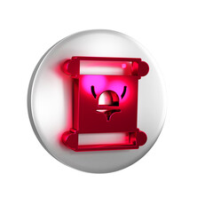 Poster - Red Decree, paper, parchment, scroll icon icon isolated on transparent background. Silver circle button.