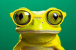 green frog with glasses wallpaper