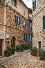  Charming village street with historic stone houses in Fornalutx