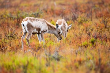 Wall Mural - reindeer grazing on sparse tundra vegetation