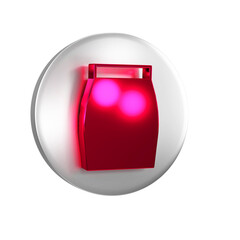 Poster - Red Skirt icon isolated on transparent background. Silver circle button.