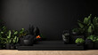 Sale podium black stage to show your produce in stud