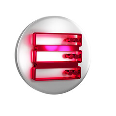 Aufkleber - red server, data, web hosting icon isolated on transparent background. silver circle button.