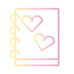Poster - Diary Book Love Gradient Outline Icon