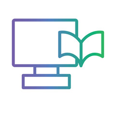 Fototapete - Notebook Computer Mouse Gradient Outline Icon
