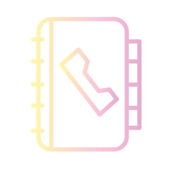 Poster - Phone Book Directory Gradient Outline Icon