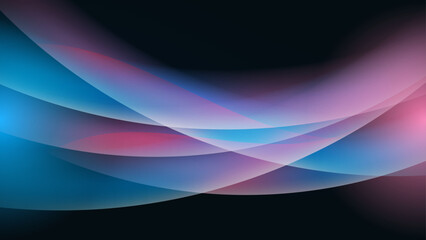 Wall Mural - abstract wallpaper design with blue and pink wavy shapes composition. vector illustration