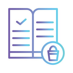 Poster - Book Delete Library Gradient Outline Icon