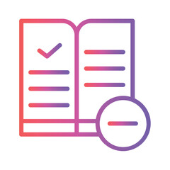 Poster - Book Delete Library Gradient Outline Icon