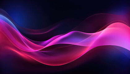 Wall Mural - Waves of energy on black in neon color ,spring concept