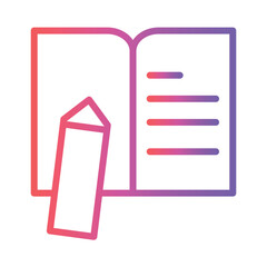 Poster - School Study Writing Gradient Outline Icon