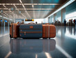 © ismael - Suitcases in the airport. Travel concept. 3d rendering.IA generativa